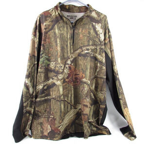 Mossy Oak Shirt XL Mens Break Up Infinity Pattern Scent Factor 1/4 Zip Polyester